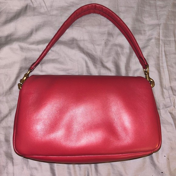 Coach Pillow Tabby Shoulder Bag 26, Red Apple, Leather, Small Purse, C Logo - Picture 5 of 13
